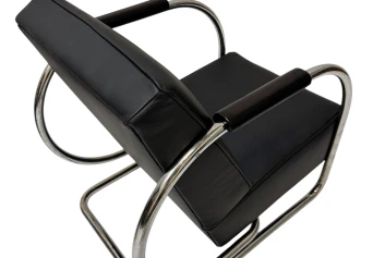 Art Deco Modernist Bauhaus Tubular Steel Lounge Chairs by Frits Kuyken, 1936